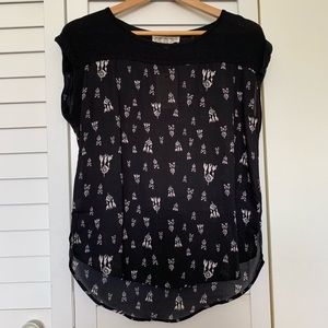 Pink Rose Black and White Shirt